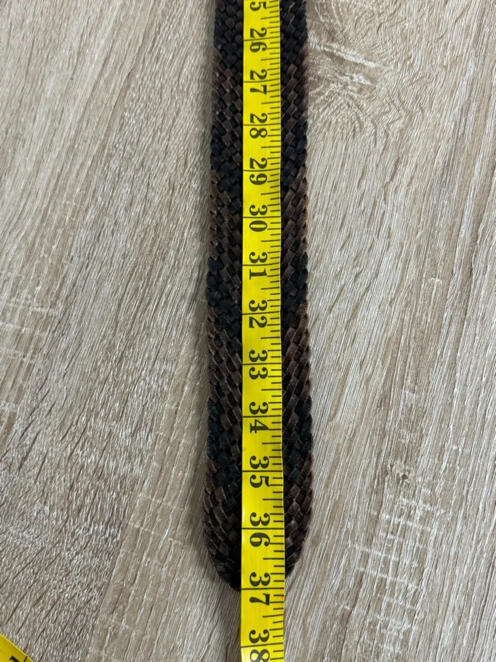 Vintage Talbots Wide Woven Variegated Leather Belt Double Round Brass Closure XS